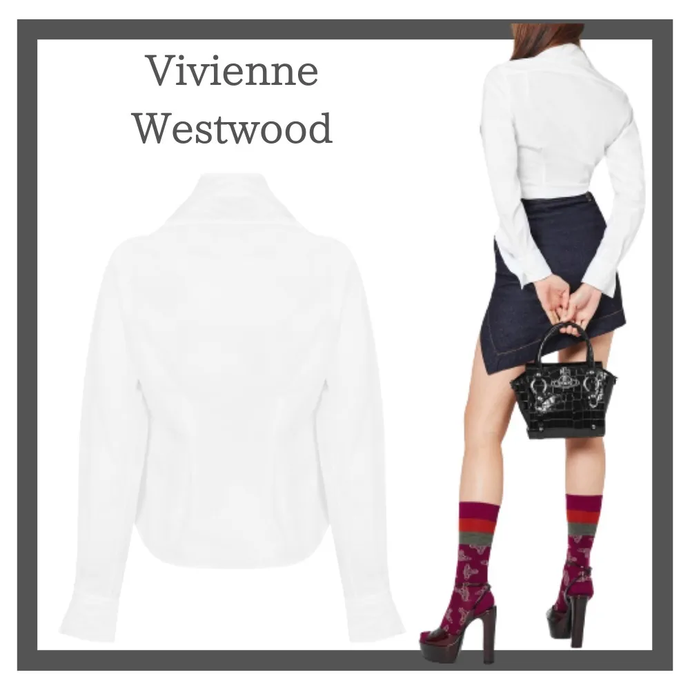 Vivienne Westwood  |Long Sleeves Plain Cotton Medium Logo Shirts & Blouses