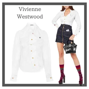 Vivienne Westwood  |Long Sleeves Plain Cotton Medium Logo Shirts & Blouses