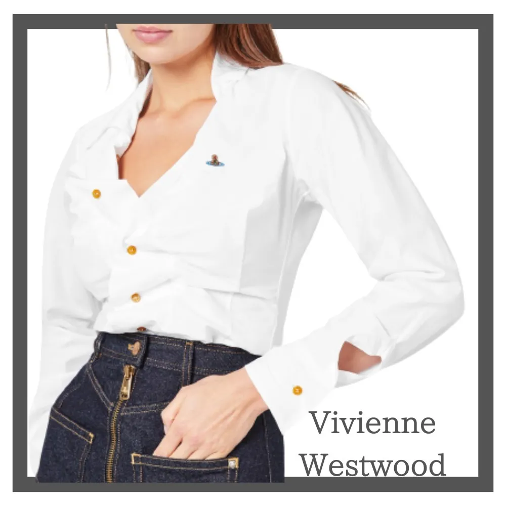 Vivienne Westwood  |Long Sleeves Plain Cotton Medium Logo Shirts & Blouses