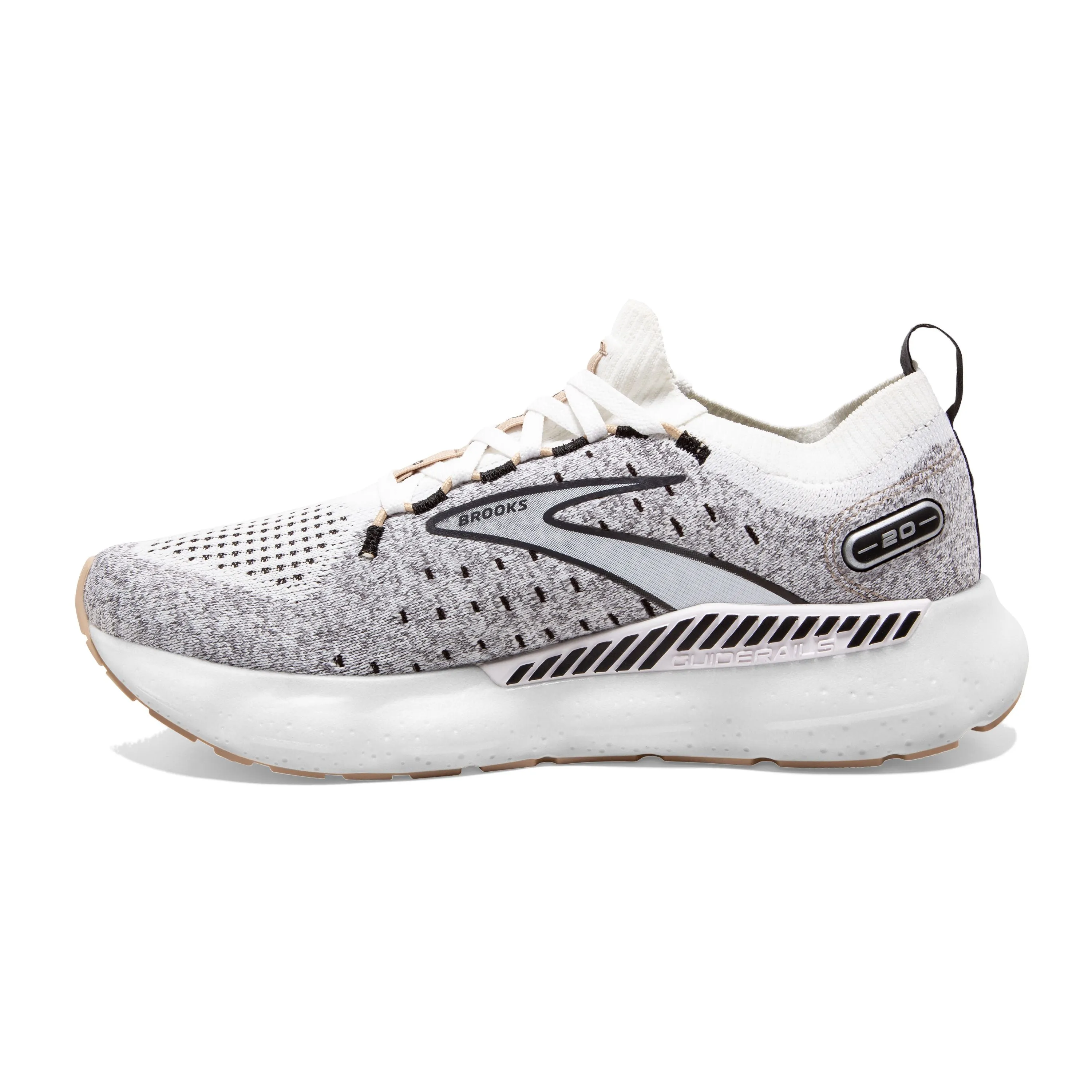 W Brooks Glycerin StealthFit GTS 20 White/Black/Cream