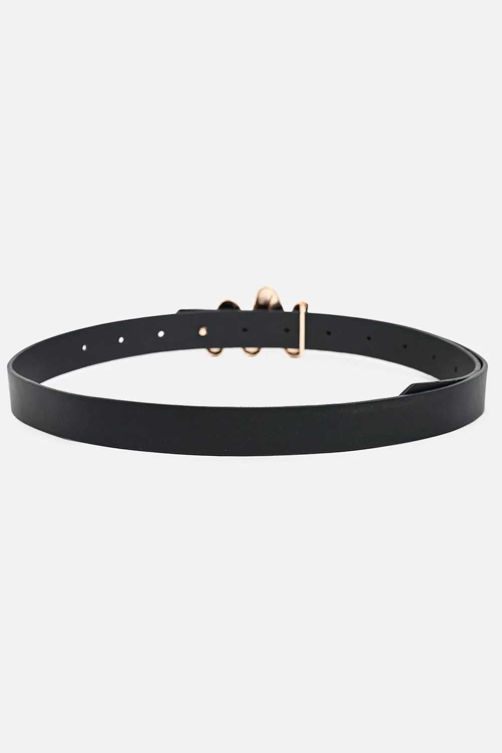 Waved Buckle Thin Belt