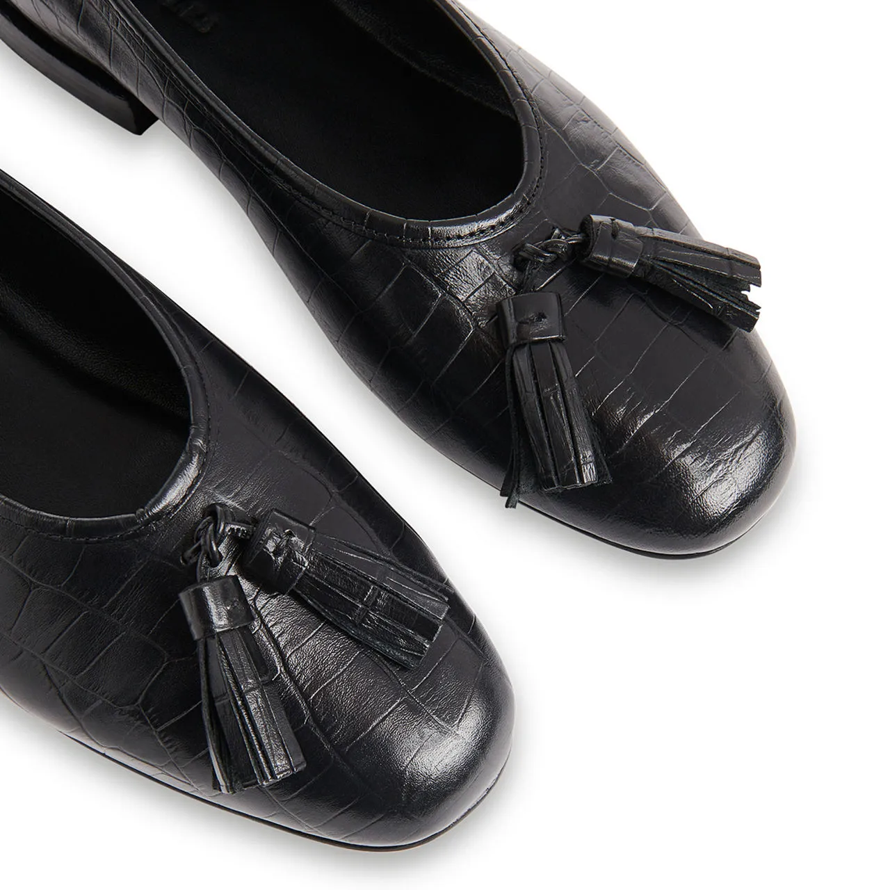 WHISTLES Cilou Tassel Ballet Pumps - Black