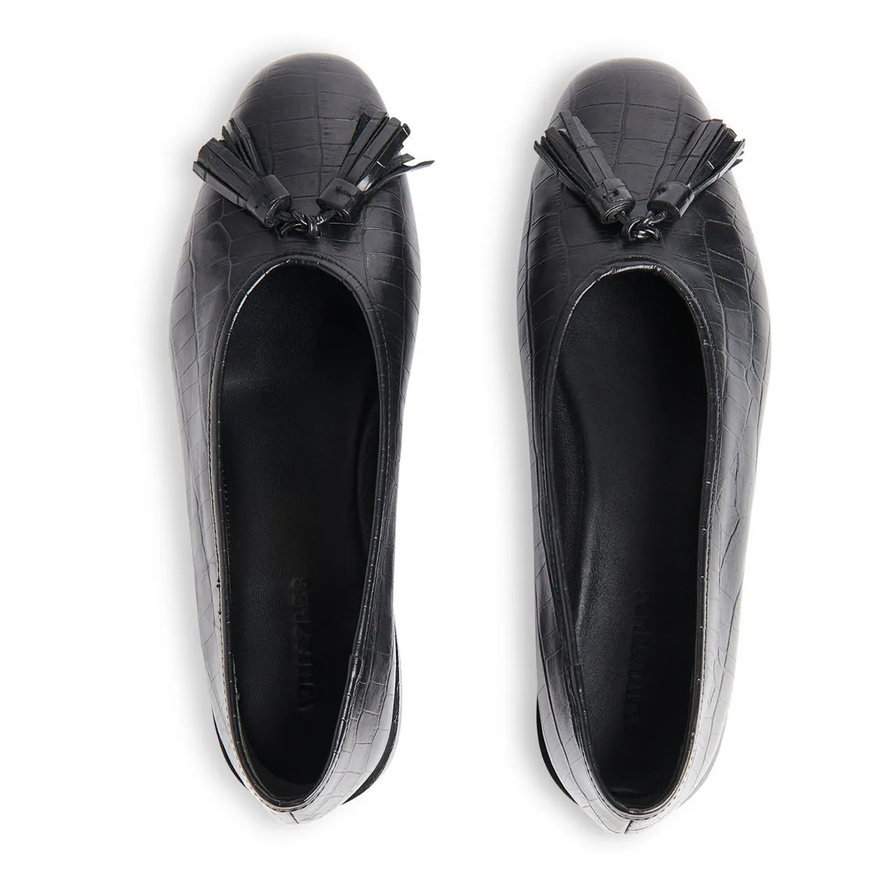 WHISTLES Cilou Tassel Ballet Pumps - Black