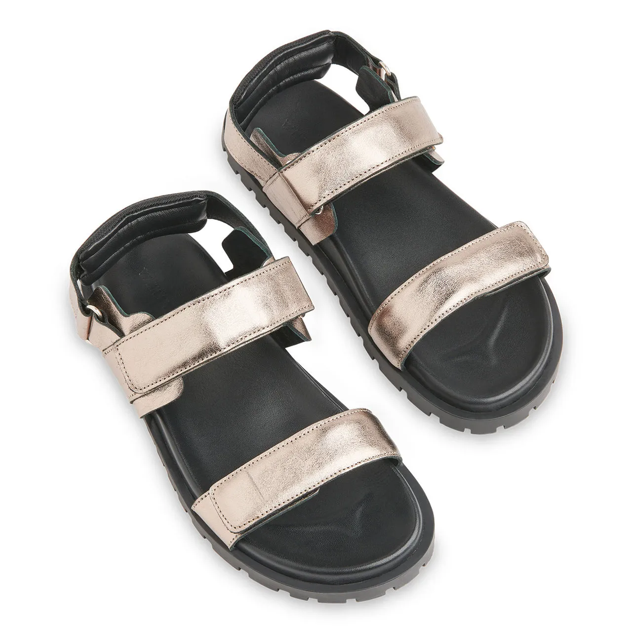 WHISTLES Ria Sporty Flat Sandals - Metallic