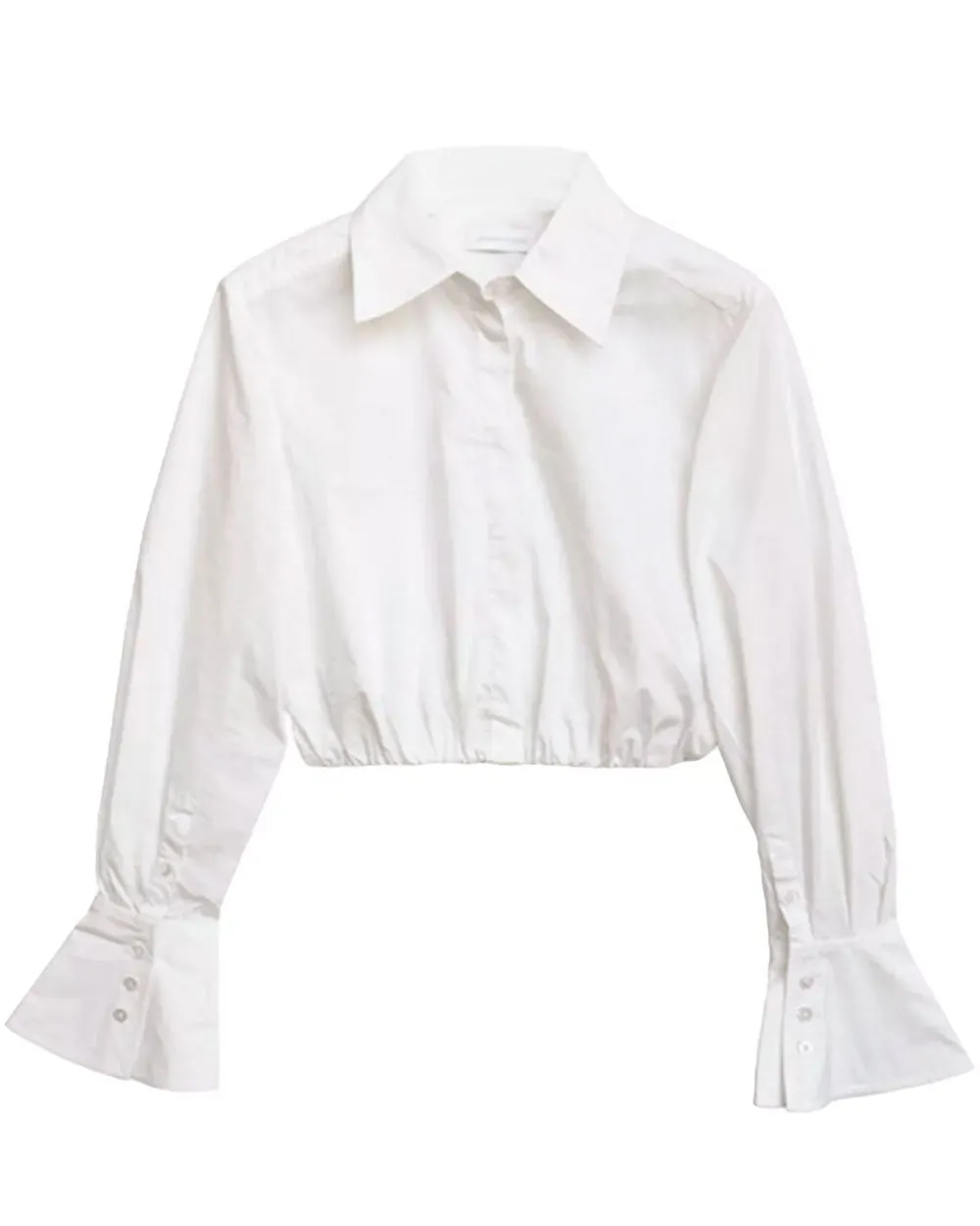 White Cotton Poplin Button Up Blythe Shirt