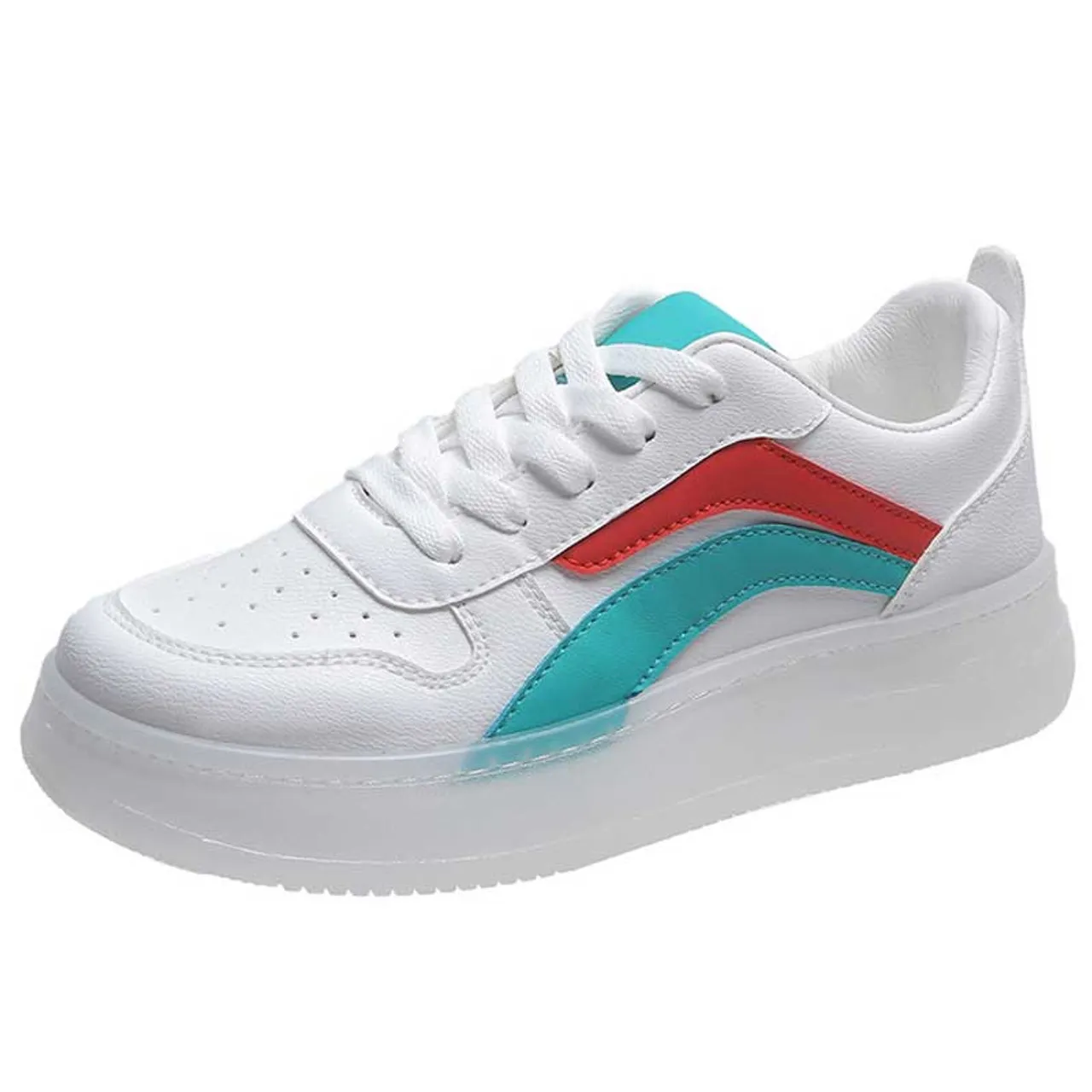 White green color stripe shoe sneaker