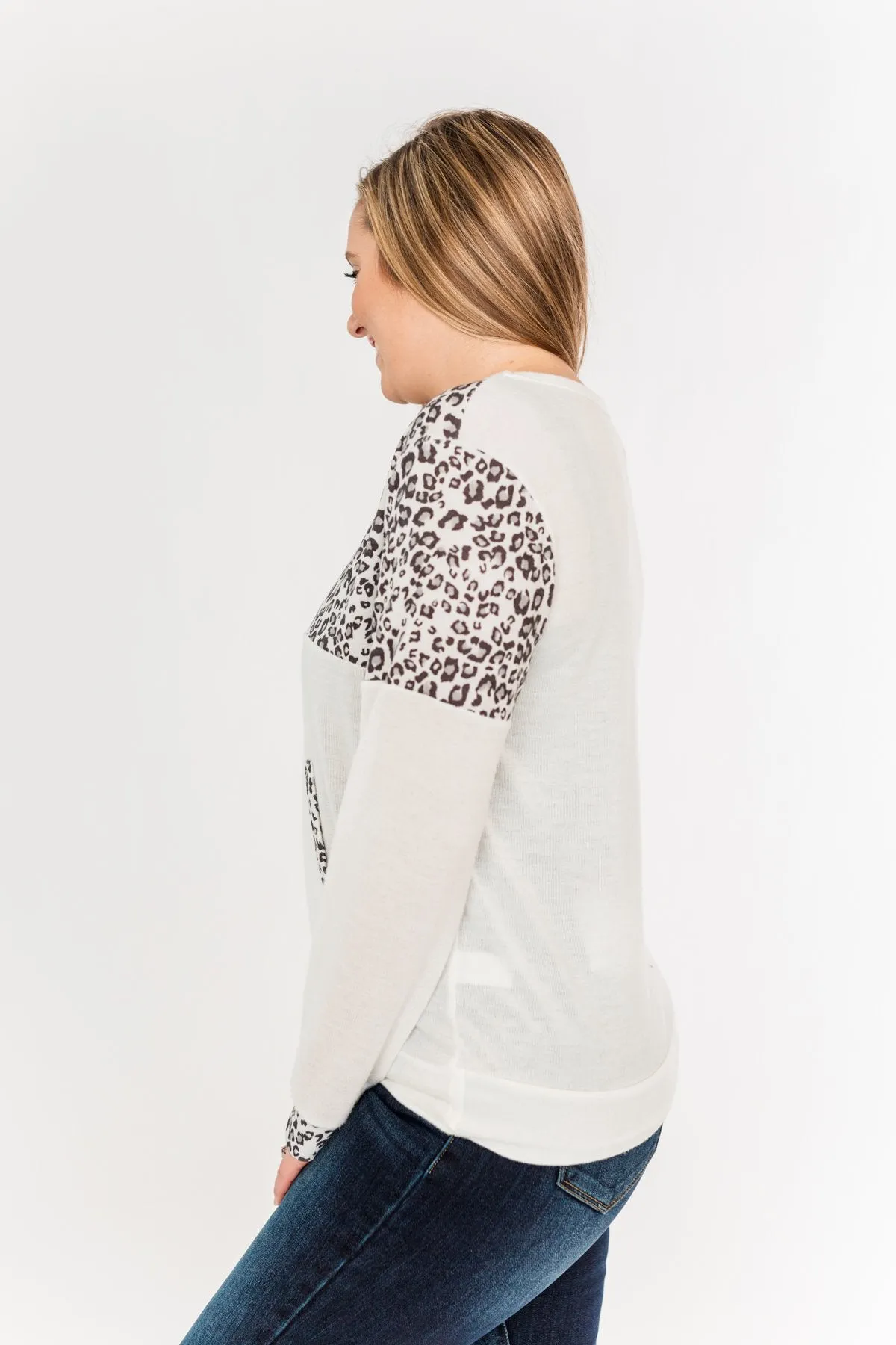 Wishing For More Color Block Pullover Top- Ivory & Grey