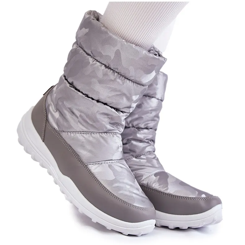 Women's High Snow Boots Big Star KK274600 Gray grey