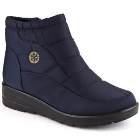 Women's snow boots on the wedge navy blue News 5029