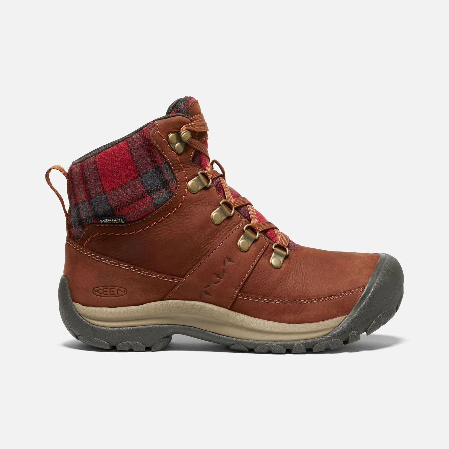 Women's Keen Kaci III Winter Waterproof Boot Color: Tortoise Shell/Red Plaid