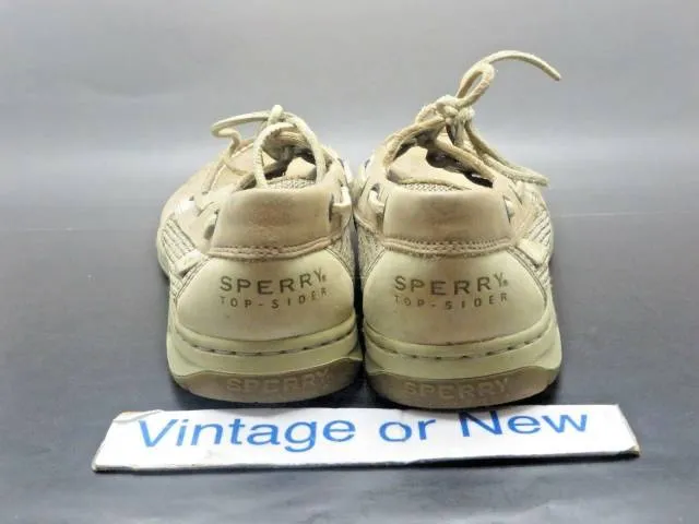 Women's sperry top sider bluefish 2-eye tan beige boat shoes sz 9.5 m