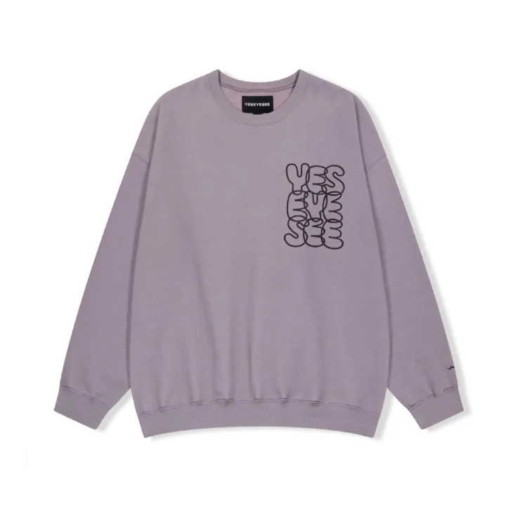 YESEYESEE  |U-Neck Long Sleeves Cotton Logo Sweatshirts