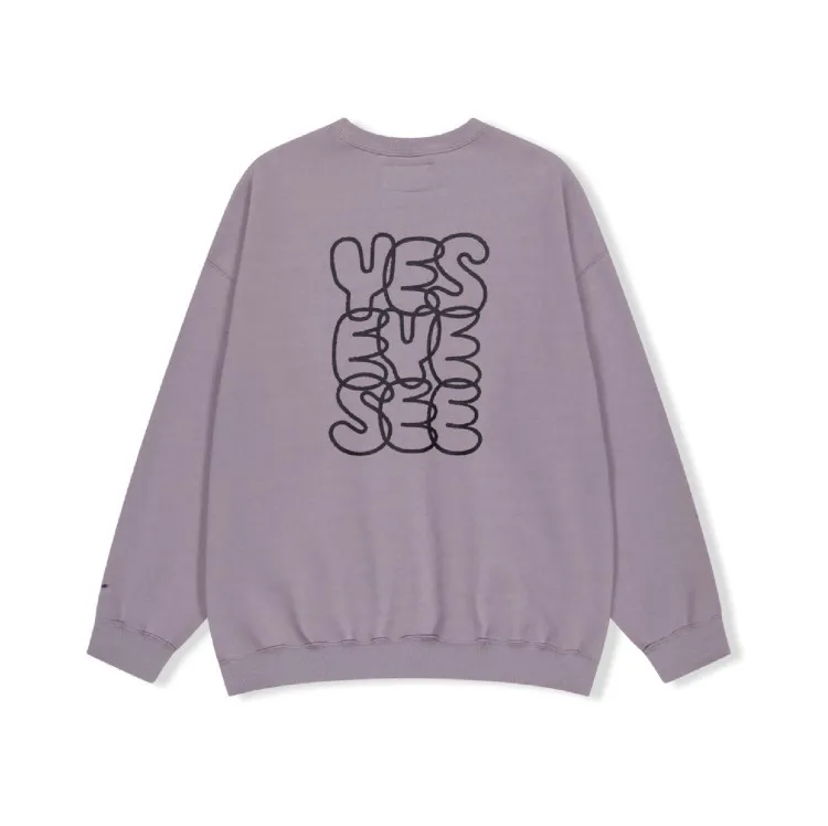 YESEYESEE  |U-Neck Long Sleeves Cotton Logo Sweatshirts