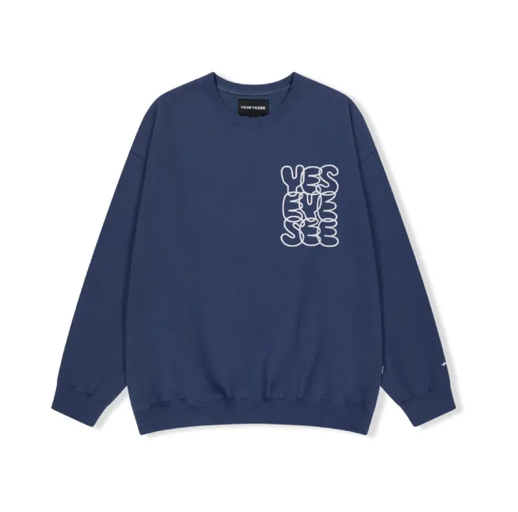 YESEYESEE  |U-Neck Long Sleeves Cotton Logo Sweatshirts